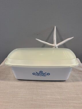 Corning Ware Loaf Pan & Cover Cornflower Design 2 Quart